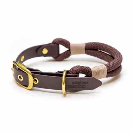Collier en corde & Biothane Chocolat