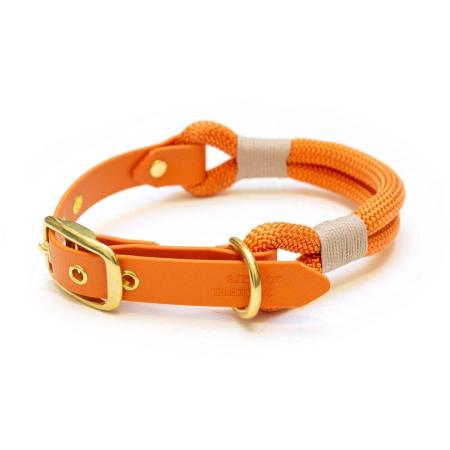 Collier en corde & Biothane Tangerine