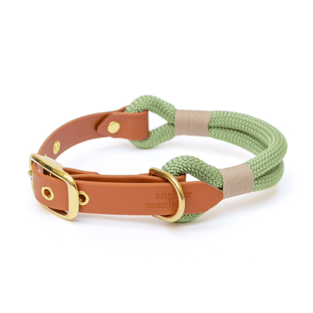 Collier en corde & Biothane Matcha