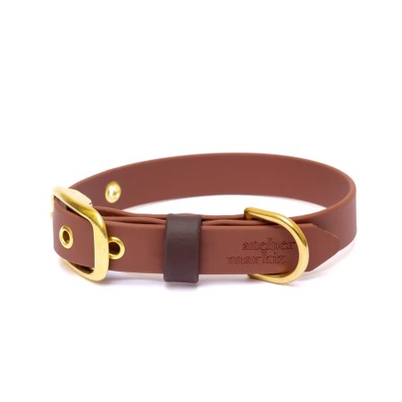 Collier imperméable en biothane Brownie
