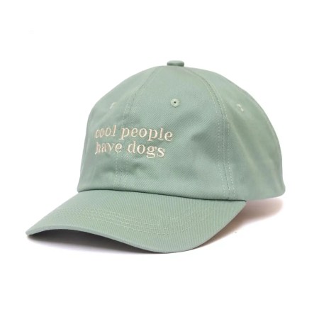 Casquette en coton Cool People Have Dogs - Sauge